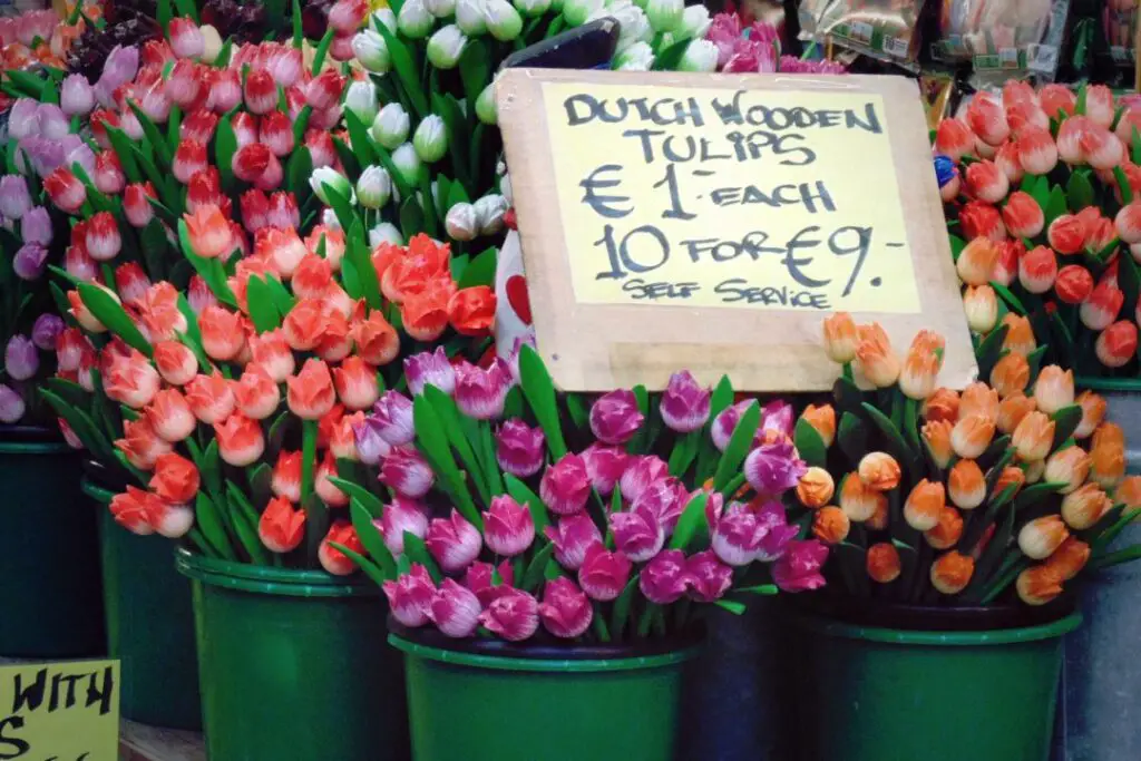 fleuriste vend des tulipes a amsterdam